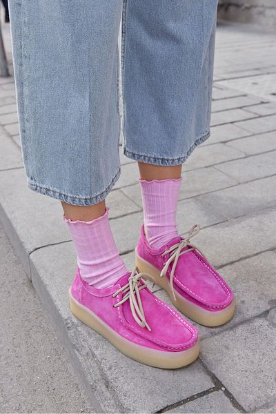 NILUFARR James Pink Genuine Leather Lace-Up Women's Shoes