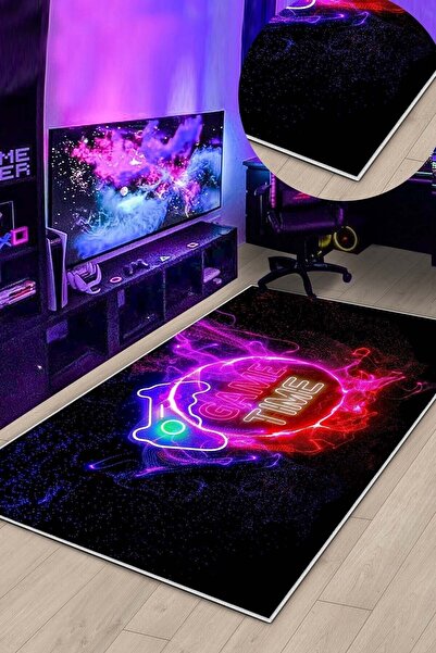 West Home Gamer Halısı Yıkanabilir Kaymaz Taban Led Işık Görselli Genç Odası ...