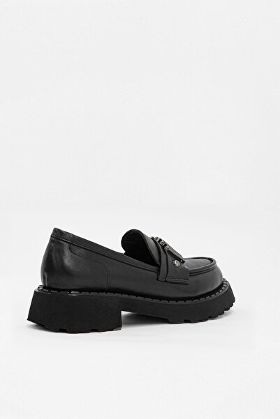 NILUFARR Чорні лофери Dashiel для жінок з натуральної шкіри