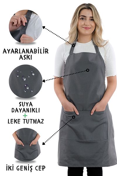 sevilya 4 Simple Adjustable Strap Kitchen Aprons