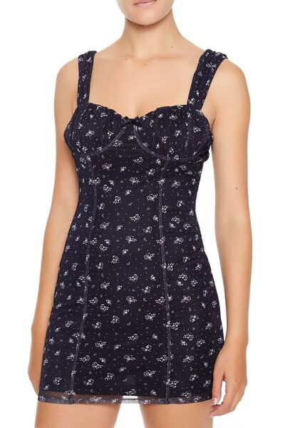 Forever 21 Çiçek Desenli Mini Elbise