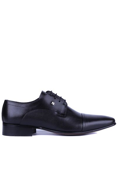 Fosco Men's Classic Black Genuine Leather Shoes - 2239 6964