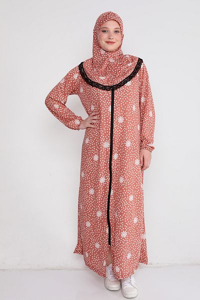Kutay Collection Zippered Women's Hijab Prayer Dress with Scarf