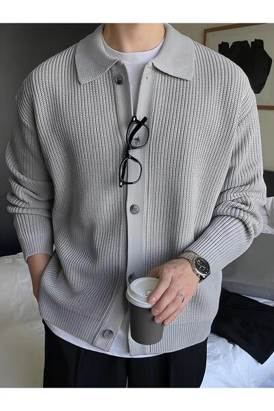 BY İMPALA MODA DÜĞMELİ OVERSİZE TRİKO HIRKA