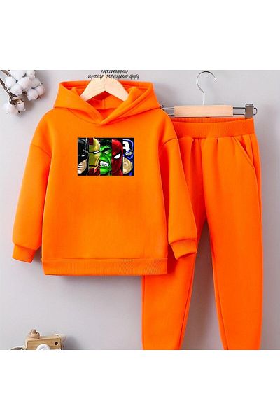 BENROMA Super Heroes Printed - Unisex Oversize Children's Tracksuit Set