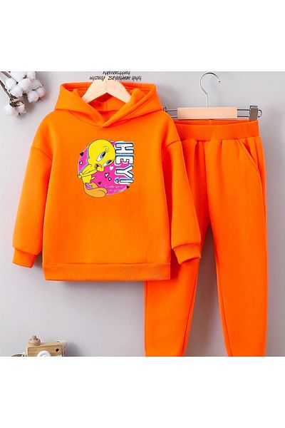 BENROMA Hey Printed Unisex Kids Tracksuit Set - Oversize Fit