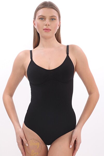 King Bee مشد نسائي للتنحيف والتعزيز بدون خياطة مع ربطة عنق - حزام قابل للتعديل