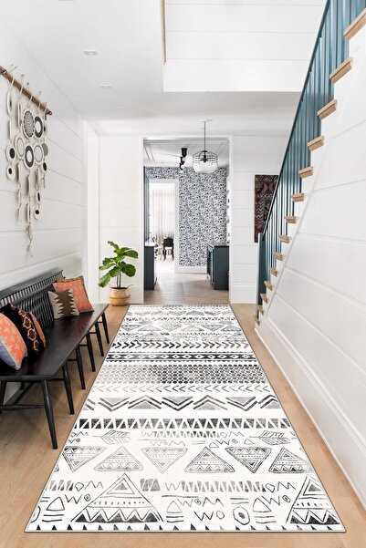 West Home سجادة غرفة المعيشة الاسكندنافية السوداء - قابلة للغسل، قاعدة غير قابلة للانزلاق، مقاومة للبقع، للمطبخ و