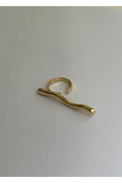 KİLİGİSTANBUL Gold Color Double Look Ring 5 cm