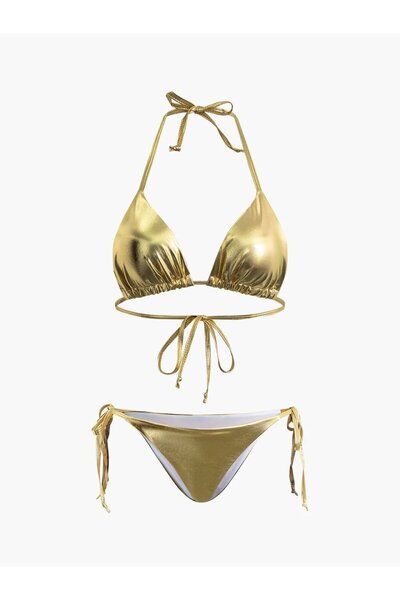theanemos METALİK BİKİNİ TAKIMI - GOLD