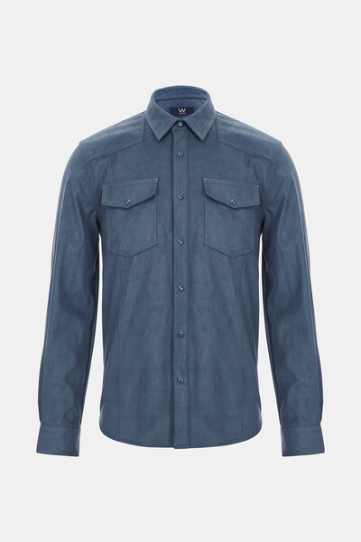 W Collection İNDİGO ÇITÇITLI SÜET CEKET