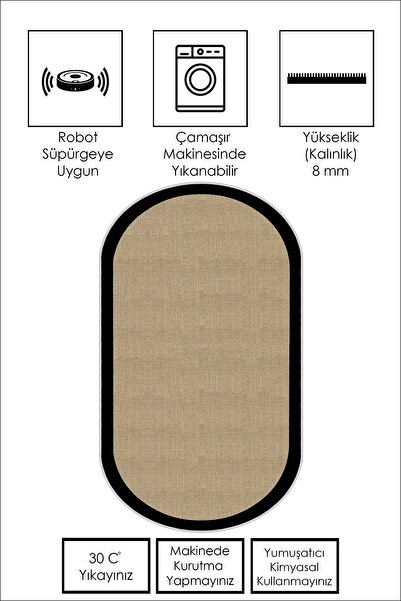 West Home Wicker Oval Runner for Home Decoration - Non-Slip Base, Washable Machine