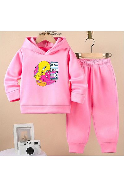 BENROMA Hey Printed Unisex Kids Tracksuit Set - Oversize Fit