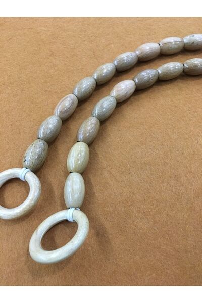 karantuhafiye Bag Handle Wooden Beaded Almond Model