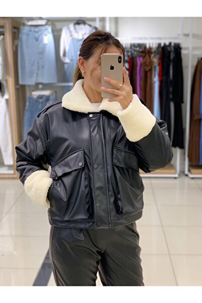 MEHMET AÇIKGÖZ Kasi̇de Deri̇ Peluşlu Mont