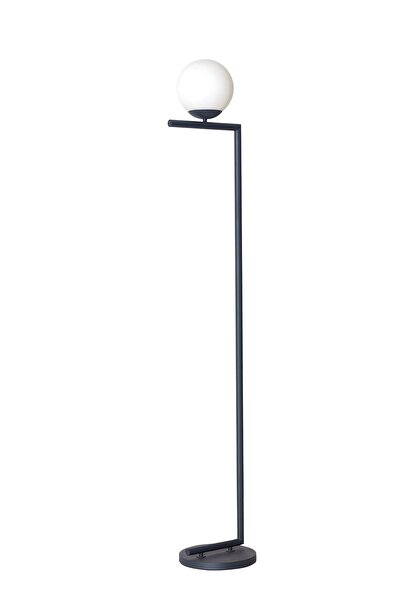 Luzarana Casa Antrasit Metal Gövde Beyaz Camlı Tasarım Lüx Yerden Aydınlatma Lambader