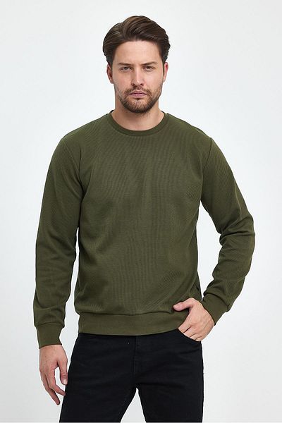 yakamor Men's Rain Pattern Zero Collar Sweat