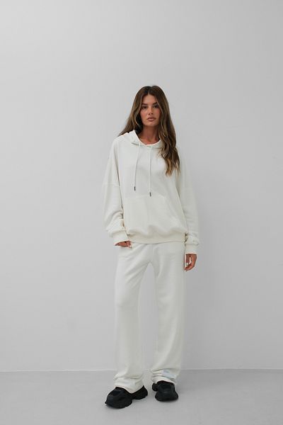 Black Fashion Oversize Φούτερ Ecru Σετ φόρμας