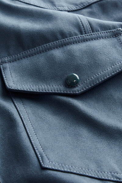 W Collection İNDİGO ÇITÇITLI SÜET CEKET