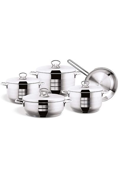 MISTERCOOK Mister Cook 9-piece Stainless Steel Cookware Set With Steel Lids – Essential Cooking Collection