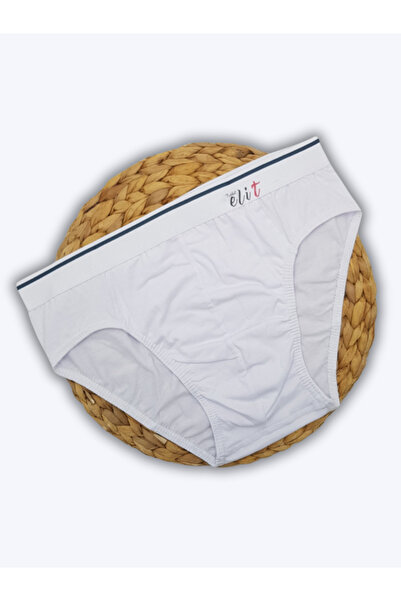 Elit Elit 1351 White Men's Slip with İncebel Belt, 6 Pack