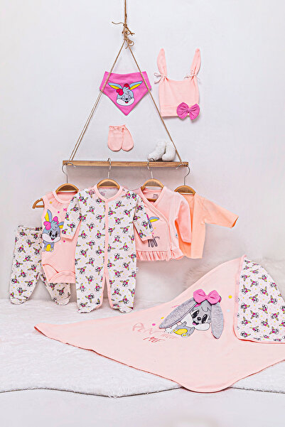 Cansın Mini Rabbit Patterned 10-Piece Baby Hospital Discharge Set 16560