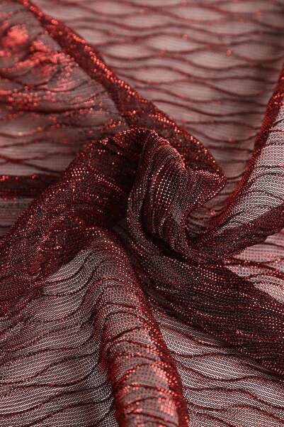 Kumaş Deposu Lotus Moonlight Bordo Örme Abiye Kumaş