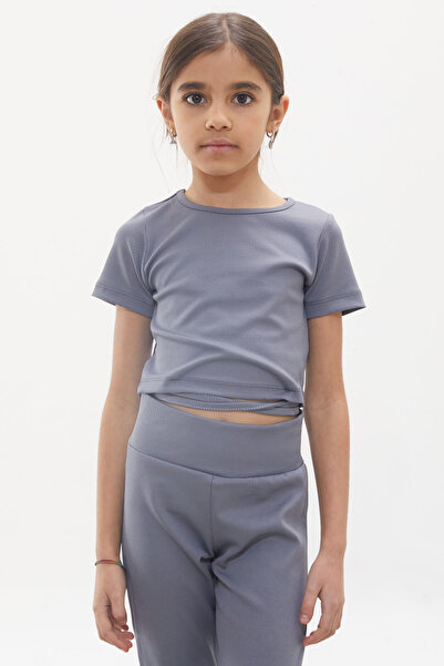 Cansın Mini Smoked Spanish Leg Tights and Waist Tie Cropped Girl's Suit 18109