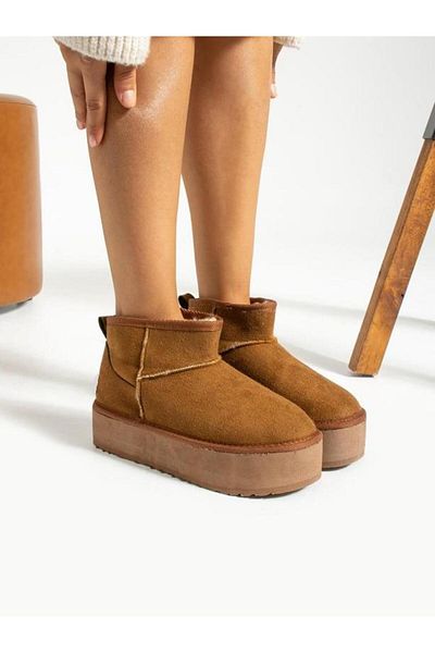 Peta Cizme de damă cu talpă înaltă din shearling