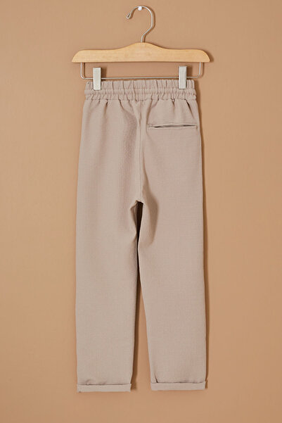 Genel Markalar Kahverengi Duble Paça Bağcıklı Bel Erkek Çocuk Pantolon 19326