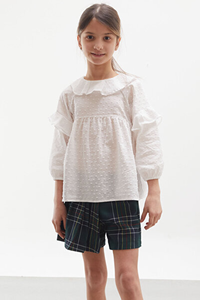 Cansın Mini Green Plaid Patterned Shorts Skirted Shirt Girl Suit 17976