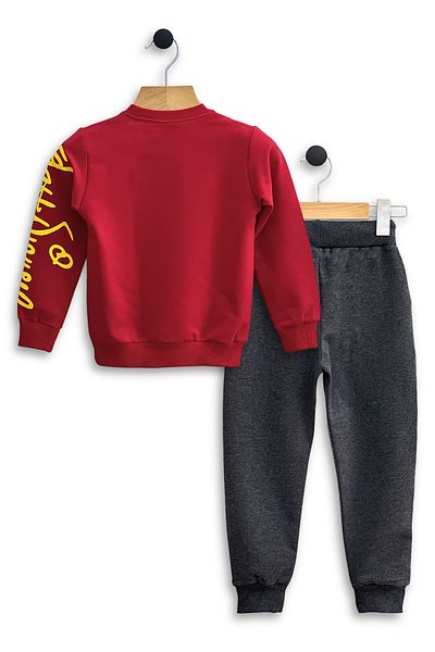 TRİLİYA Children's Tracksuit Set-Disney Printed 3-9 Years Old Crew Neck Pocket Seasonal Luxury and Economical