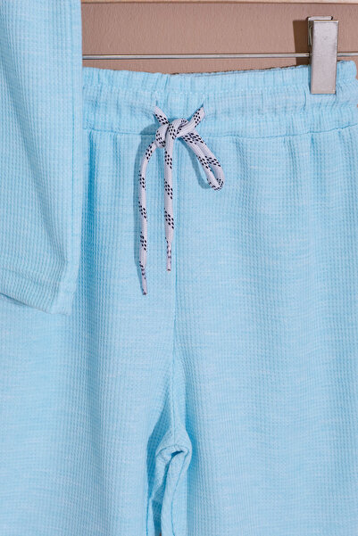 Cansın Mini Boy's Turquoise Waffle Shorts Set - 19096
