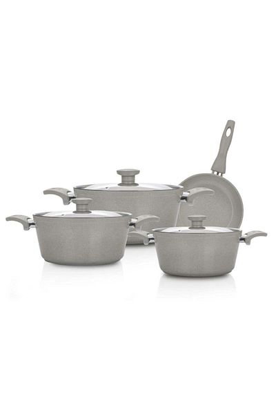 MISTERCOOK Mister Cook 7-piece Granite Cookware Set - Stylish Grey