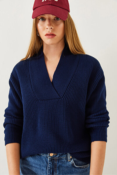 Bianco Lucci Damen-Strickpullover mit V-Ausschnitt 20247530