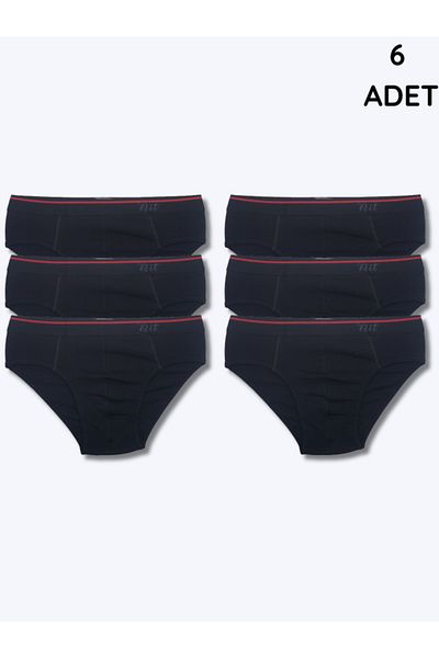 Elit Elite 1351 Men's Black İncebel Belted Slip - Pack of 6
