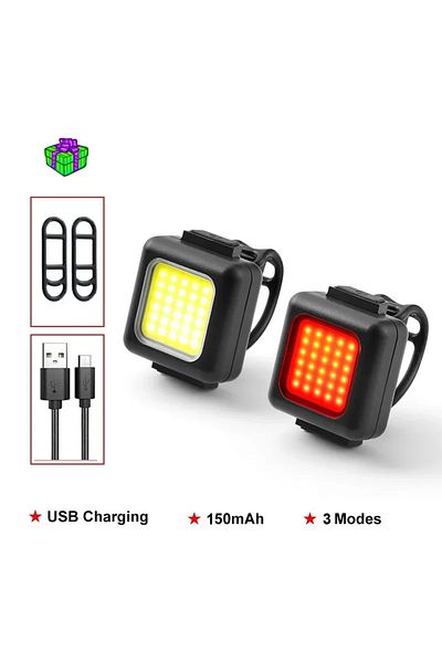Choice 1Pair Rechargeable Bike Lights Front and Rear COB Mini Bicycle Lamp Light Set USB Recharged Bicycle