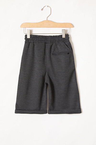 Cansın Mini Boy's Anthracite Basic Elastic Waist Shorts - 19043