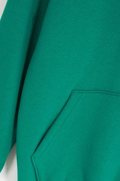 Cansın Mini Hanorac cu glugă pentru copii din lână verde cu buzunar cangur 17044