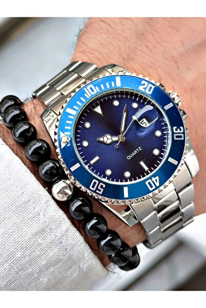 Tisaati Özel Seri Lüks Metal Kordon Takvimli Erkek Kol Saati-Bileklik Hediyeli