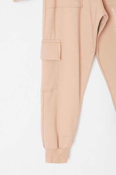 Cansın Mini Μπεζ κοστούμι για αγόρι με κουκούλα - Γραπτό, Keep Read 19315