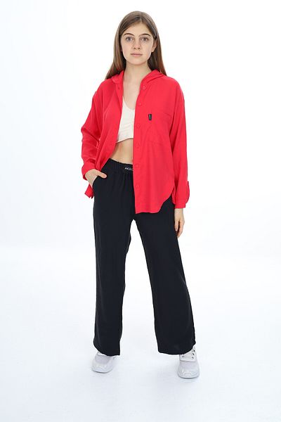Cansın Mini Red Girl's Hooded Shirt Suit 17960