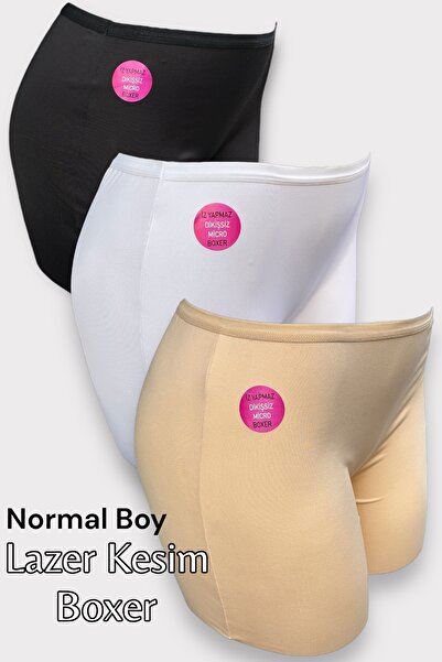 Katmirra 3'lü Mikro Lazer Kesim İz Yapmaz Kadın Boxer