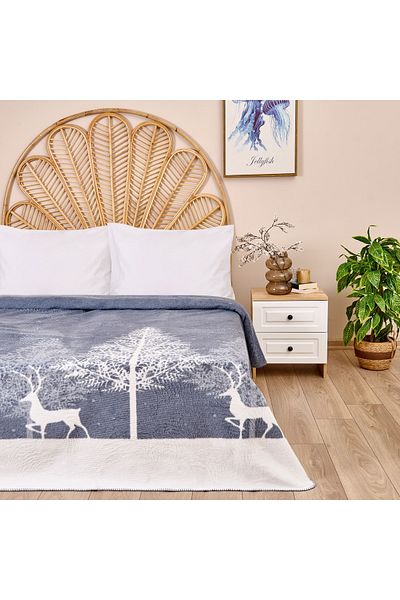 Evidea Soft Winter Cotton Double Blanket - Anthracite - 200X220 cm