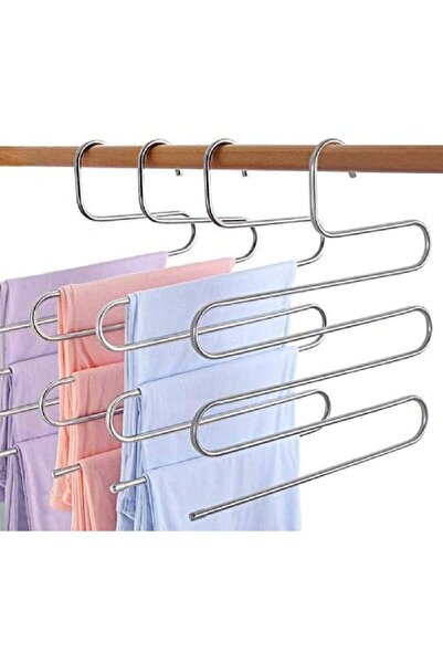 Lilya Home Metal Pantolon Eşarp Askısı 5 Katlı Boncuk Uçlu 1 Adet