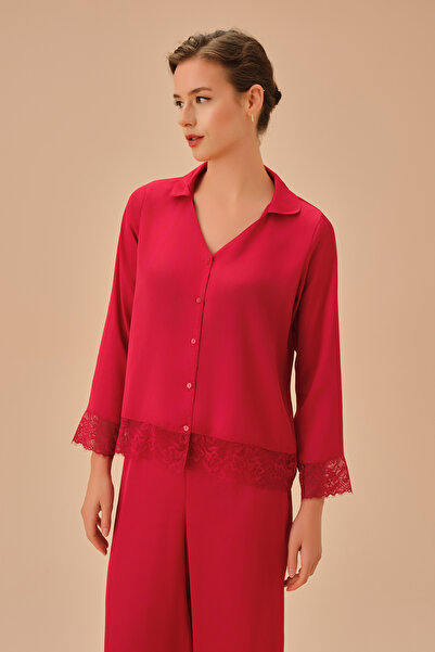 SUWEN Sapphire Shirt Collar Pajama Set