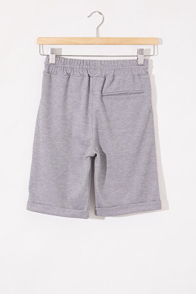 Cansın Mini Boy's Gray Basic Shorts - Elastic Waist 18803
