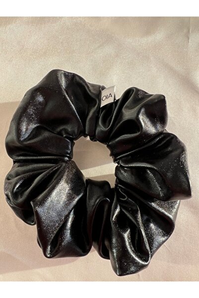 OIA Atelier مشبك شعر سكرانشي أسود لامع