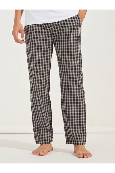 Styli Checkered Woven Straight Pyjama with Drawstrings