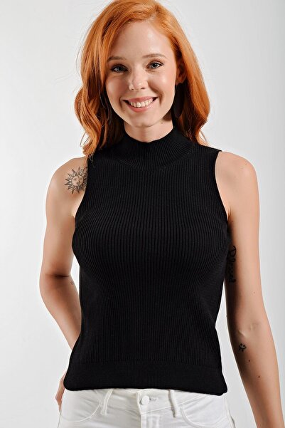 CHUBA Pulover de damă, cu jumătate de gât țesut, fără mâneci, subțire, 21w109